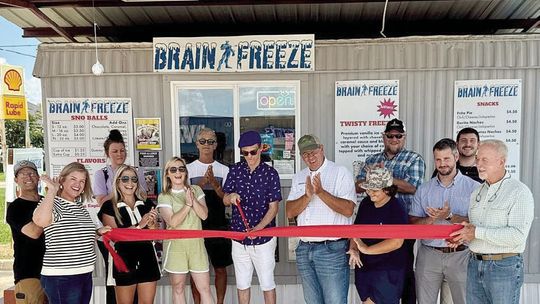 Brain Freeze Snocones & More ribbon cutting held