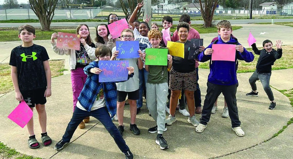 Mangham Junior High students create rock art