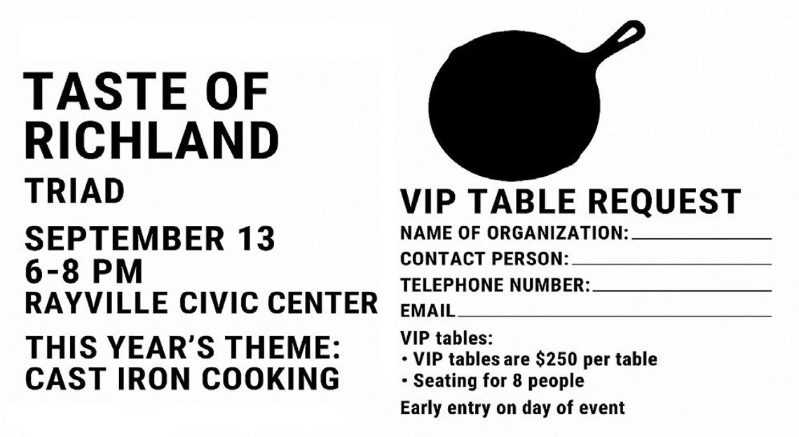 Taste of Richland Set for Sept. 13 at Rayville Civic Center